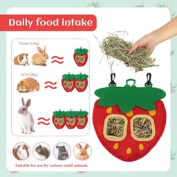 Voederzak voor Hooi en Snacks voor Kleine Dieren - Automatische Dispenser voor Konijnen en Cavia's — thumbnail 2