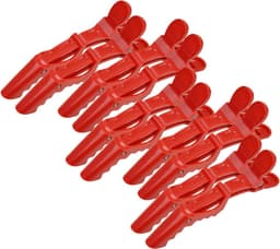 10x Professionele Alligator Haarclips voor Knippen en Stylen - Rood — thumbnail 1