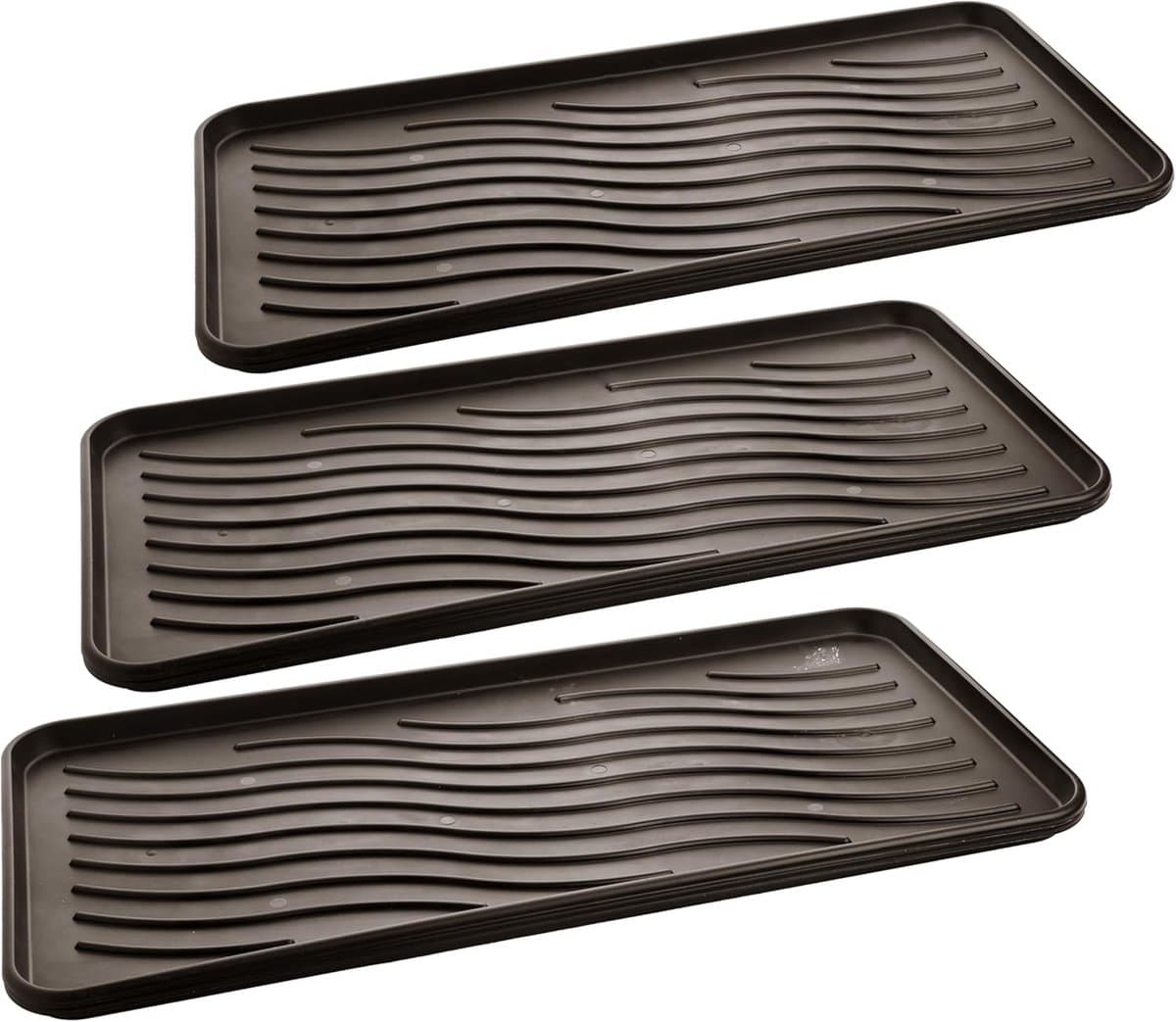 Set van 3 Grote Schoenen- en Vocht Opvangbakken met Verhoogde Rand (78x38 cm) — afbeelding 1