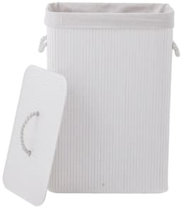 Sealskin Bamboo – Bamboe Wasmand met Deksel - Wasbare katoenen waszak - Handvatten - 56 Liter – afmetingen 60 x 40 x 23,5 cm - Wit — thumbnail 4