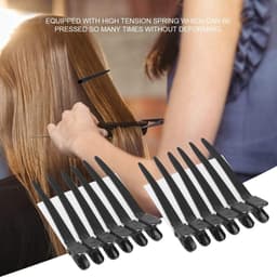 12 Stuks Professionele Haarclips voor Kappers - Antislip Klemmen voor Knippen en Verven — thumbnail 2