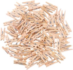 100 stuks Mini Houten Wasknijpers 2,5 cm voor Decoratie, Knutselen en Foto's — thumbnail 1