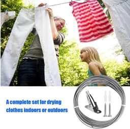 Roestvrijstalen Kabel 2 mm x 10 m met PVC-Coating - Geschikt voor Gordijnen, Waslijn, Hanglamp - Verstelbare Staalkabel met Laag Risico op Roest - Duurzaam en Veelzijdig Gebruik — thumbnail 4