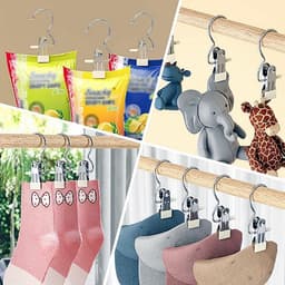 Clips - 20 stuks - 10,5x4 cm - Metalen clips - Wasknijpers - Clips die geen sporen achterlaten - Hoedenclips - Sokkenclips - Elastische clips - Opbergrek - Opbergclips - Haken - Huishoudelijke clips - Geschikt voor kledinghaken, kledingclips, hoeden — thumbnail 4