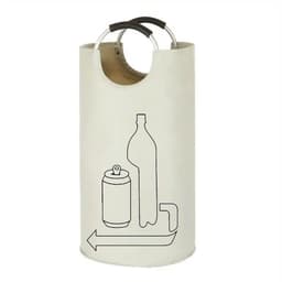 Wasmand - Opvouwbare Vuile Was Mand van Oxfordstof - Aluminium Handvatten - Waterdichte Flesjes Opbergmand - Crèmekleurig Wit - Afmetingen 79 x 38 cm — thumbnail 1
