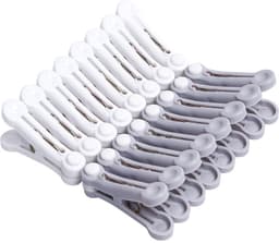 16 stuks wasknijpers, plastic wasknijpers, antislip wasknijpers met sterke klemkracht, multifunctionele kleine wasknijpers voor het vastklemmen van kleding, lakens, sokken en handdoeken (wit + grijs) — thumbnail 1