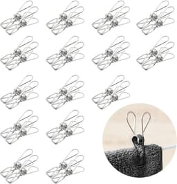 30x Roestvrijstalen Wasknijpers - Duurzaam Metalen Klemmen voor Wassen, Keuken & Kantoor — thumbnail 1
