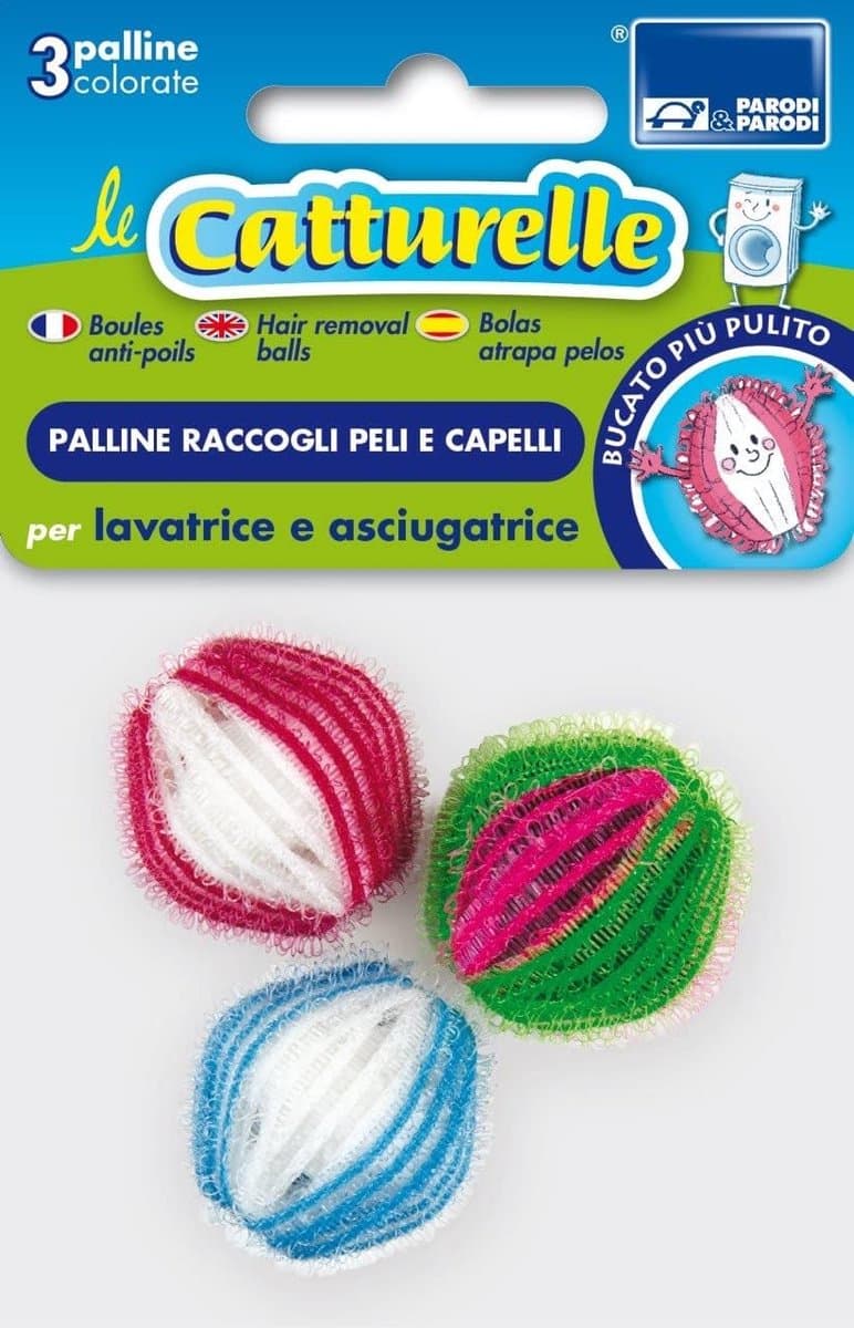 Wasmachine Haarballen - Pluisvangers - Dierenharen Verwijderen - Set van 3 - 12x9x3 cm - Assorti — afbeelding 1