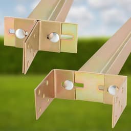 Grondanker - Paalhouder Paalvoet - Hekwerk Plaatsen - Verstelbaar Verzinkt Staal - 70 cm - Goudkleurig — thumbnail 5