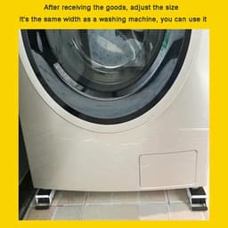 Wasmachinebasis met wielen - Apparaatrollen - Apparaten verplaatsen - Verstelbare lengte - 45-70 cm lengte - Wit — thumbnail 3