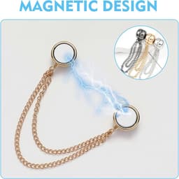 4-delige magnetische kledingclip met ketting - broekklem - broekclip - manchetclip - broekspijpclip - kleding clips - voor het vastzetten van mouwen, broeken en overhemdmanchetten - legering - goud/roségoud/zilver/antracietzwart — thumbnail 4