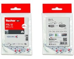 Metalen pluggen - Beton ankers - Stevig bevestigen - Hoge belastbaarheid - M10x70mm 16 stuks