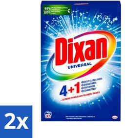 2 x Dixan Universal - Waspoeder en Vlekverwijderaar - Extreme Power - Witte en Gekleurde Was - 37 Wasbeurten - Waspoeder - Vlekkenverwijderaar - Wasmiddel - Waspoeder Wit - Waspoeder Gekleurd — thumbnail 1