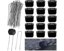 30 Haringen en Sluitringen Set voor Mulchen en Tuin - Verzinkt Staal - Drainage - Onkruiddoek - 15 cm - U-vorm - Zware Toepassingen