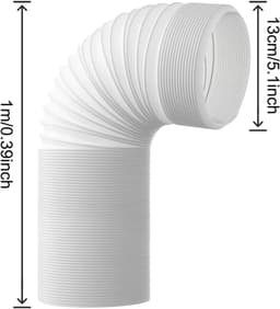 Airco Afvoerslang - Ventilatieslang Kanaal - Mobiele Airco - Flexibel PVC Materiaal - 1 Meter Lengte - Wit — thumbnail 4