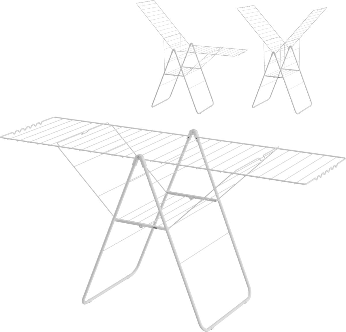 Wasrek - Droogrek Inklapbaar - 27 meter drooglengte - Wit – Bodo — afbeelding 1