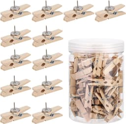 100 Stuks Houten Clips met Speld voor Kurkbord en Knutselprojecten — thumbnail 1