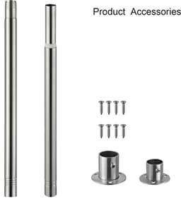 Uittrekbare Kledingrail - Roestvrij Staal - 77-103 cm — thumbnail 4