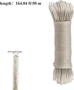 Extra Sterke Waslijn 3mm x 50m met Stalen Kern - Geschikt voor Buiten, Tuin en Camping — thumbnail 5