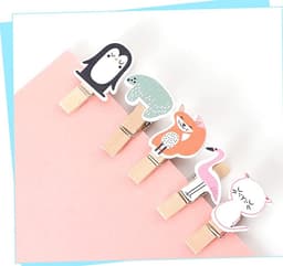 50 Mini Houten Knijpers met 10m Jute Touw - Decoratieve Clips voor Foto's en Knutselen — thumbnail 5