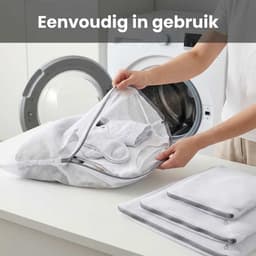 DIVERZA Waszakken Set 4-delig – Waszak voor Wasmachine – Beschermt Kleding – Fijnmazig Gaas – Met Ritssluiting – 1 Groot 2 Middel 1 Klein – Wit — thumbnail 2