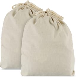 Famanu - 2 Pack oversized broodzakken voor zelfgemaakt brood, 38x33 cm (15x13 in), herbruikbare voedselopslag, zelfgemaakt brood, huishoudelijke opwarming, huwelijkscadeau, feest. Gemaakt van ademend linnen — thumbnail 1