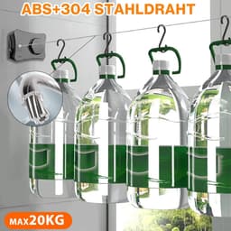 RFWR® Uittrekbare waslijn 5 m - Extra sterke kledinglijn voor binnen en buiten — thumbnail 2