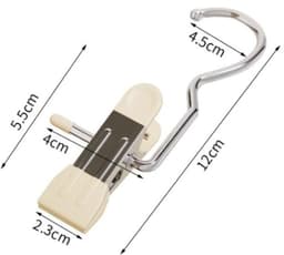 kledinghaak RVS haak - reisdraagkleding - Washaken Clip - Washaken met klemmen - kleerhangers voor sokken - Veelzijdig - Drooghaak voor kleding - Roestvrij Stalen Washaken - Antislip Kledinghangers - 7 stuks - Crèmewit — thumbnail 2