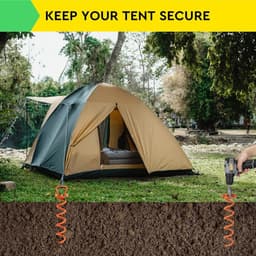 Allecto plus - Bodemankers 4 stuks haringen met verstelbare riemen - Geschikt voor trampoline, tuinhuis en schommels - Spiraal trampolinebevestiging met draaihulp - Sterke grondankers-metaal - 25m riemen - Eenvoudige installatie — thumbnail 3