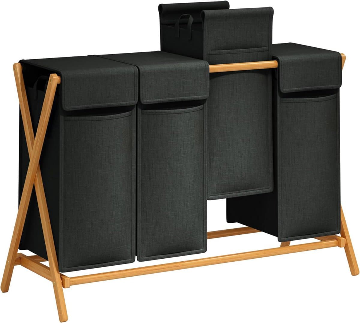 CLGP® Wassorteerder 4 Vakken - Wasmand - 200L - Grijs — afbeelding 1
