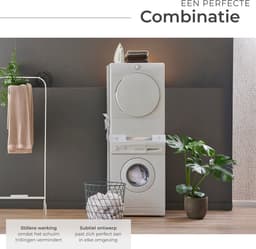 tectake® Tussenstuk Wasmachine en Droger - Verbindingsframe - Universele Wasmachine Stapelkit - Verbindingsset voor Wasdroger met Schuimrubberkussens - Verstelbaar Tussenstuk - Inclusief Spanband — thumbnail 4