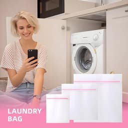 Allecto Plus - Herbruikbare waszakken in 3 maten met ritssluiting voor kledingstukken - Set van 3. Beschermt jassen, mantels, jurken en overhemden. — thumbnail 2