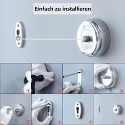 Allecto Plus - Retractable Waslijn RVS - Voor Buiten - 2.8M Lengte - Waslijn voor Drogen - Douche en Hotel gebruik — thumbnail 4