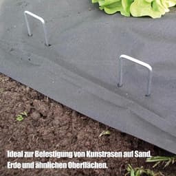 Allecto Plus - U-vormige roestvrijstalen bodemnagels voor bevestiging kunstgras - 50 stuks. Op maat voor netten en weefsels - 3 x 40 x 150 mm. Duurzaam en handig. — thumbnail 3