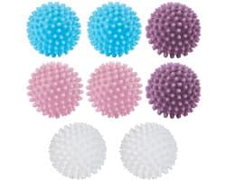 Set van 8 wasdrogerballen - Herbruikbaar - Fluffigere Kleding