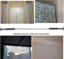 Stalen kabel voor gordijnen, 5 meter roestvrij stalen draad, spantouw, waslijn van metaal, voor buiten, gordijn — thumbnail 4