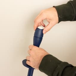 Wasmand 40 liter - Toiletborstel met doseersysteem - Prullenbak met swingdeksel - Set 'Hessian' - Donkerblauw — thumbnail 2