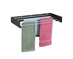 wanddroogrek inklapbaar - 15 x 80 x 40 cm - binnen - buiten - zwart