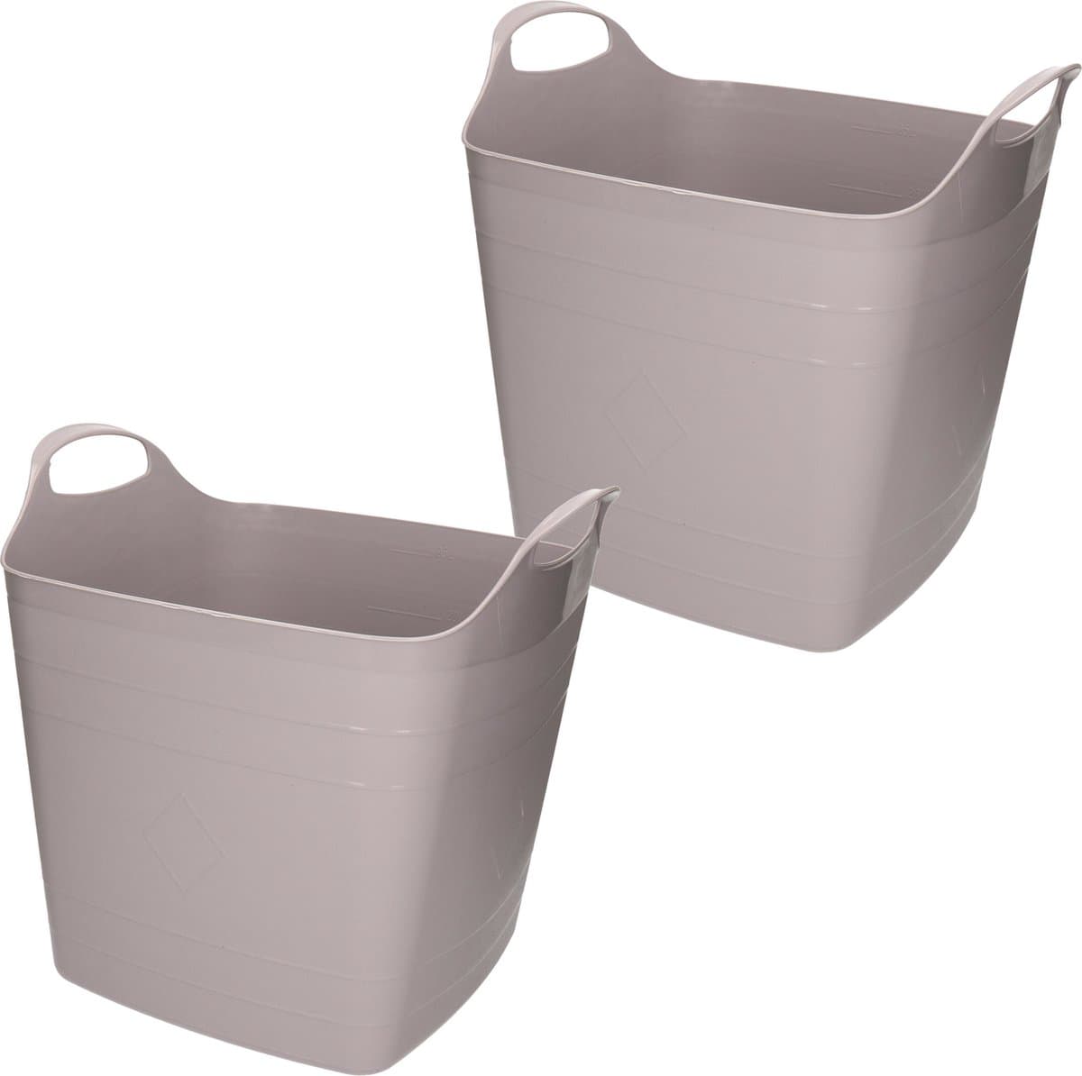 2x stuks bathroom Solutions Kuip - flexibel - emmer - grijs - 25 liter — afbeelding 1