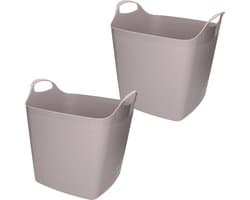 2x stuks bathroom Solutions Kuip - flexibel - emmer - grijs - 25 liter