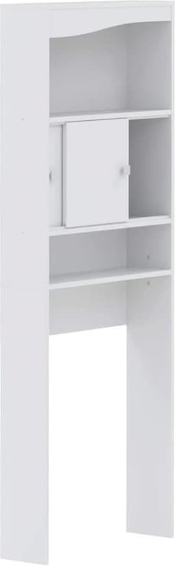 Wasmachine Kast - Wasmachine Ombouw Opbergrek 3 Schappen - Wasmachine Meubel Met Verhoger - Kast Voor Wasdroger - Wit — thumbnail 1