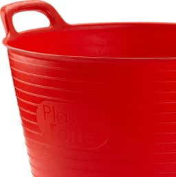 Plasticforte Flexibele emmer/kuip - 2x stuks - rood - 42 liter - ECO kunststof - rond - 38 x 45 cm — thumbnail 3