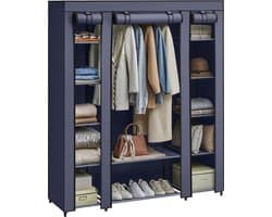 Kledingkast – Stoffen kast – Met kledingroede – Grijs