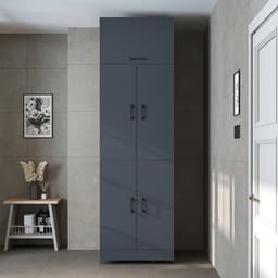 Roomart DORA-II Wasmachine Ombouwkast 70x230 cm met Opzetkast - Antraciet Eiken — thumbnail 4