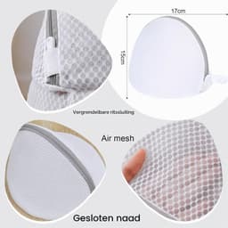 Set van 3 Waszakken voor Bh's, Sneldrogende Waszakken voor de Wasmachine, Bescherming voor Bh's met Rits, Ideaal voor Ondergoed en Delicate Kleding — thumbnail 4