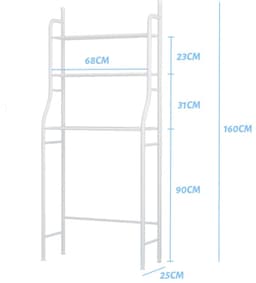 Tremeo - Wasmachine Kast - Rek - 3-laags opbergrek - Ruimtebesparend - Badkamerrek - Opbergrek - Badkamer - 25x68x160 cm — thumbnail 2
