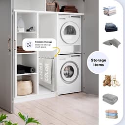 CLVP® Wassorteerder 3 vakken - Wasmand - Wasgoed sorteren - Lichtgrijs — thumbnail 2