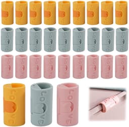 Wasknijpers - Kledinghangers Clips - Clips - Winddichte Knijpers - Waslijn Knijpers - Broekhanger Clips - Wasknijpers - Fluwelen Hanger Clips - Wasgoed Klemmen - Antislip Kledingklemmen - Naaldloos - Roze - Blauw - Geel - 30 stuks — thumbnail 1