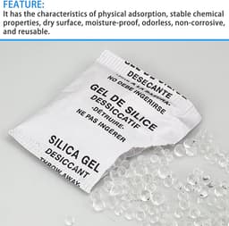 60 verpakkingen silicagel droogmiddel silicagel vochtbestendig droogmiddel verzegeld pakket ontvochtiging droogmiddel voor ontvochtiging van kleding, voedsel, kamer, keuken (5g/verpakking) — thumbnail 2