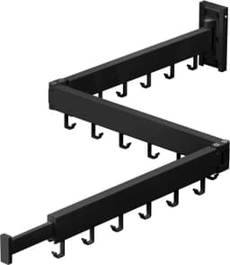 Wasrek - Wanddroogrek - Droogrek Muur - Inklapbaar - Uitschuifbaar - Drietraps - Aluminium - Zwar — thumbnail 1